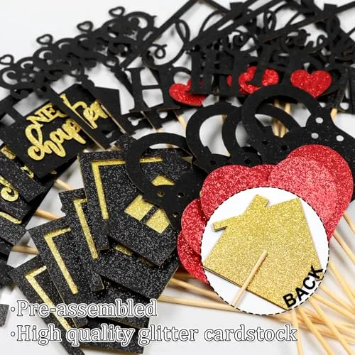 Qttier 24Pcs Homewarming Cupcake Toppers
