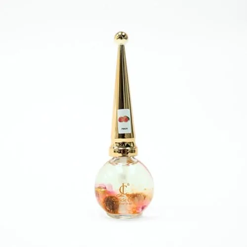 Gilded Garden Hydrating Cuticle Oil for Nails, Hydrating, Moisturizing, Scented Nail Oil Cuticle Care, Infused with Real Flowers, Made in USA, 0.5 fl. oz (0.5 fl oz, Peach)