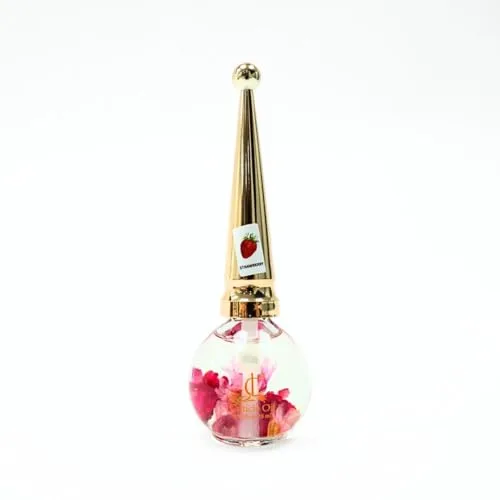 Gilded Garden Hydrating Cuticle Oil for Nails, Hydrating, Moisturizing, Scented Nail Oil Cuticle Care, Infused with Real Flowers, Made in USA, 0.5 fl. oz (0.5 fl oz, Strawberry)