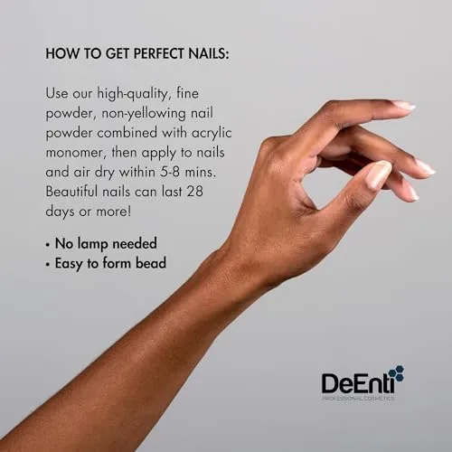 DeEnti Acrylic Nail Powder, Pink Acrylic Powder for Nails, Medium Pink 2oz