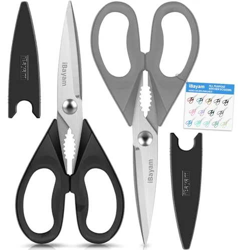 iBayam 8.7" All Purpose Kitchen Shears Heavy Duty with Protective Sheath