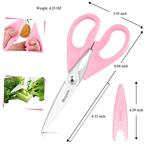 iBayam Cute Kitchen Scissors All Purpose Heavy Duty Meat Poultry Shears