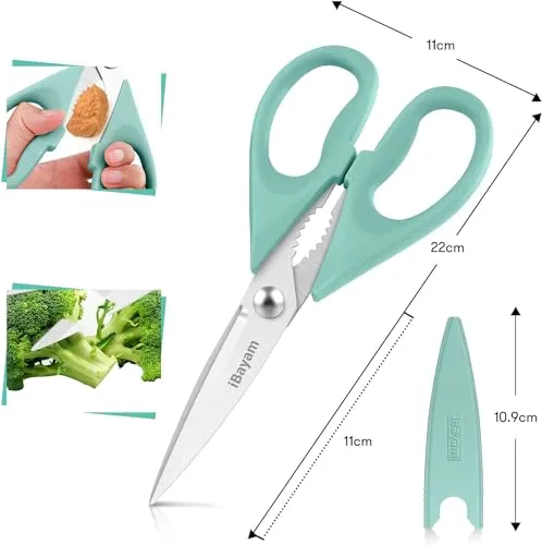 iBayam 1-Pack Kitchen Scissors All Purpose Kitchen Shears Heavy Duty 8.5"