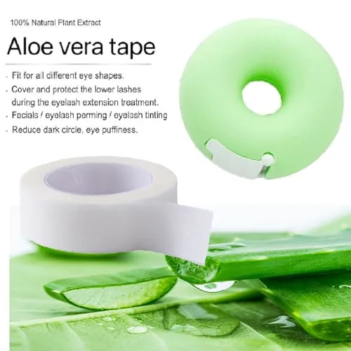swfDzk Aloe Vera Beauty Makeup Tape; Eye Shadow; Eyelash Transplantation; Eyelash Technology; Makeup Practice, etc Multiple Uses Donut-Shaped Cut Tape 2-piece Set