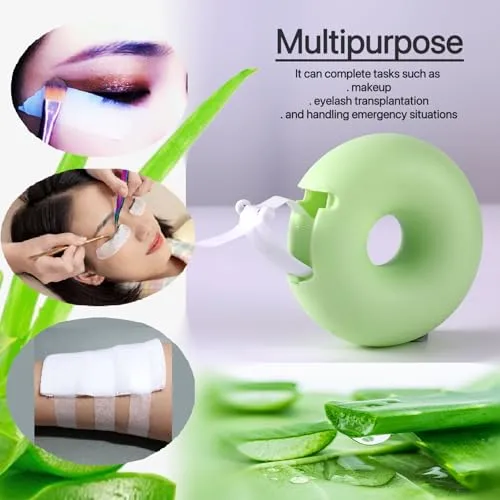 swfDzk Aloe Vera Beauty Makeup Tape; Eye Shadow; Eyelash Transplantation; Eyelash Technology; Makeup Practice, etc Multiple Uses Donut-Shaped Cut Tape 2-piece Set