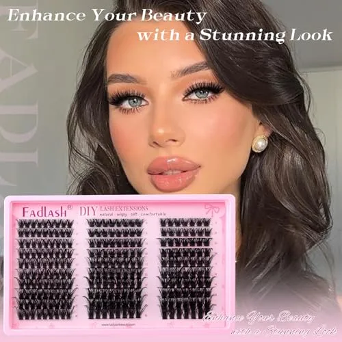 FADLASH Fluffy Lash Clusters 60D+80D+100D Volume D Curl Eyelash Clusters