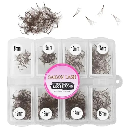 600 6D Mix Loose Promade Fans Dark Brown-0.07-D-8-15mm