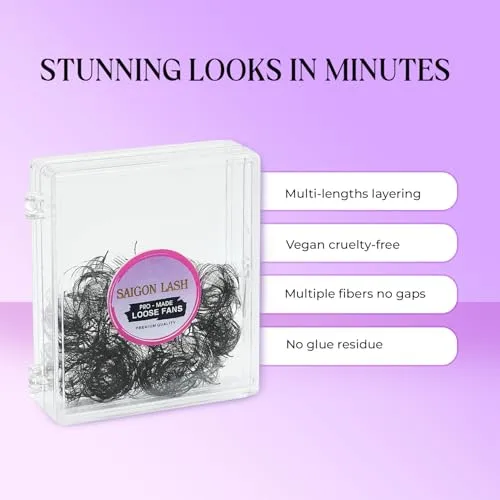 500 14D Premade Loose Fans Lash Extensions Black-0.03-C-15mm
