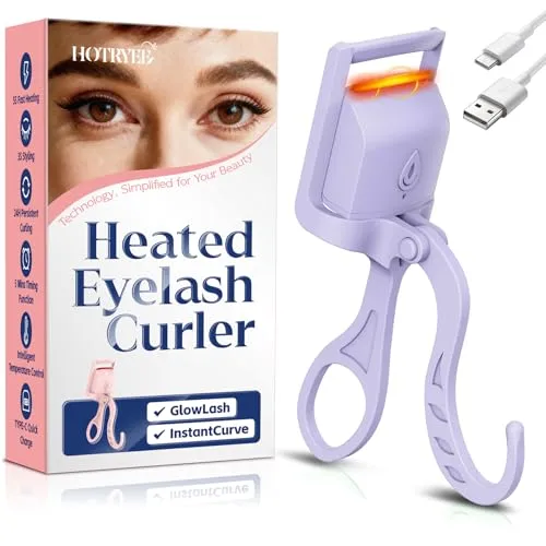 Heated Eyelash Curler,24H Long-Lasting Curls &Safe Anti-Burn,Purple
