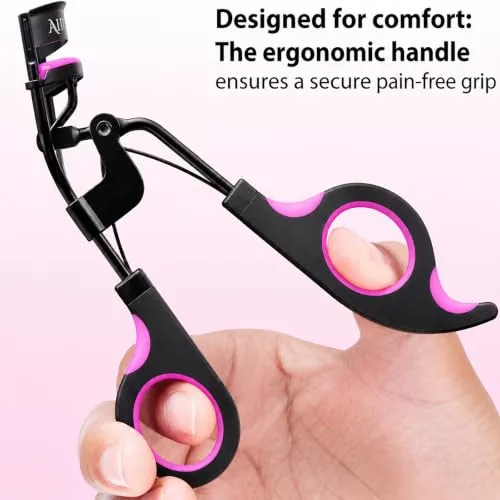 Eyelash Curler with 3 Extra Refill Pads, Professional Lash Curler for Perfect Natural Curl, Comfortable Pinch-Free Design, Beauty Tool for Home & Travel