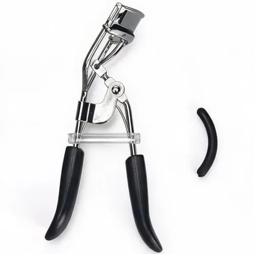 Eyelash Curler for Voluminous Lashes,Long-Lasting Curl & Gentle on Lashes,Makeup Eyelash Curler with Replacement Pad,Fit for Beginners-Black