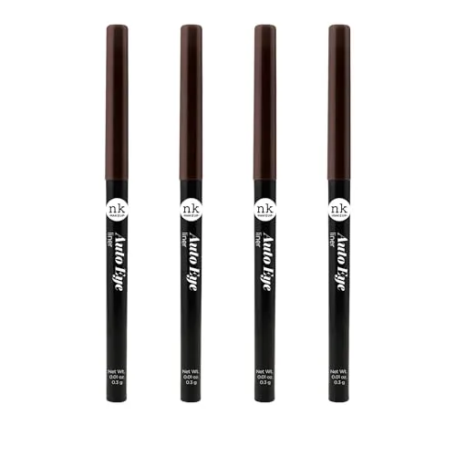 NICKA K NEW YORK, Auto Eye Liner, Light Brown, Transfer-Resistant, 4-Pack