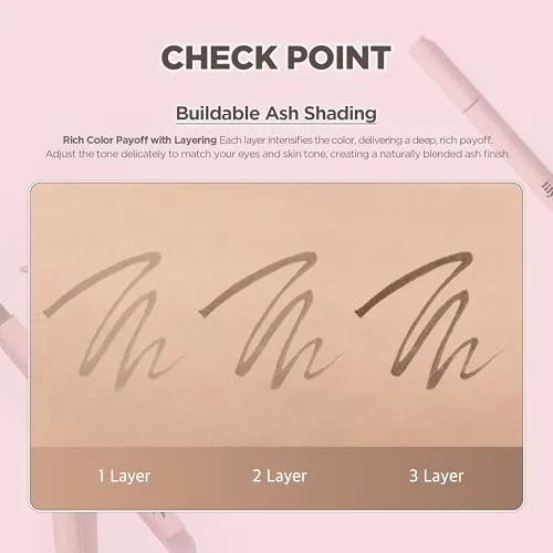lilybyred AM9 to PM9 Survival Penliner Natural | Korean Soft Ash Tone Liquid Eyeliner, 0.1mm Ultra-Fine Brush, Quick-Dry, Smudge-Proof, Layerable Ash Pigment, Buildable Color, 0.035 oz. (03 Ash Taupe)