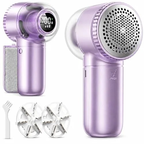 Fabric Shaver with Lint Brush, Large Lint Shaver with Digital Display
