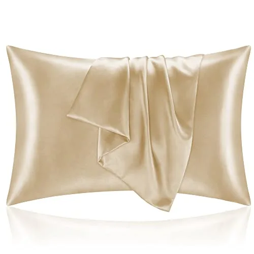 BEDELITE Satin Pillowcases, Queen Size 20x30 Inch, Champagne, Set of 2
