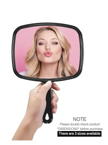 PROTECLE Hand Mirror,10.3" L x 7.4" W Barber Mirror, Black