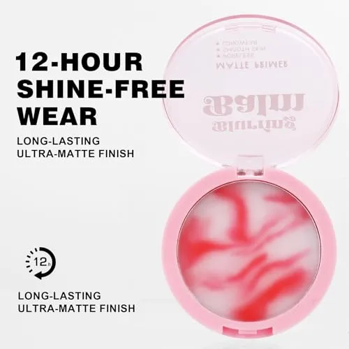 Grospe Matte Concealer Makeup Setting Powder with Puff, Three-Dimensional Contouring, Natural, Lightweight, Waterproof, Oil-Controlling, Non-Stuck Matte Concealer Powder