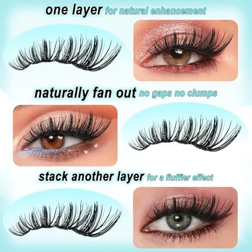Lash Clusters Wispy DIY Lash Extension 8-18mm Thick Volume Lashes 80D Eyelashes Clusters D Curl Individual Eye Lashes Fluffy Cluster Eyelash Extensions for Salon by WiWiLINK