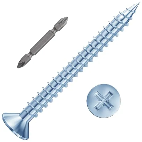 Wensilon # 8X1-1/2 (150PCS) Flat Head Galvanizing Wooden Screw # 4X40, Quick Metal self Tapping Flat Head
