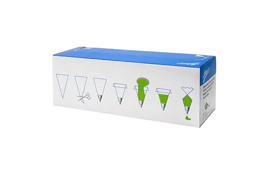 Ateco 4412 Plastic Disposable Piping and Cake Decorating Bags with NuPlastiQ, Pack of 100, Clear