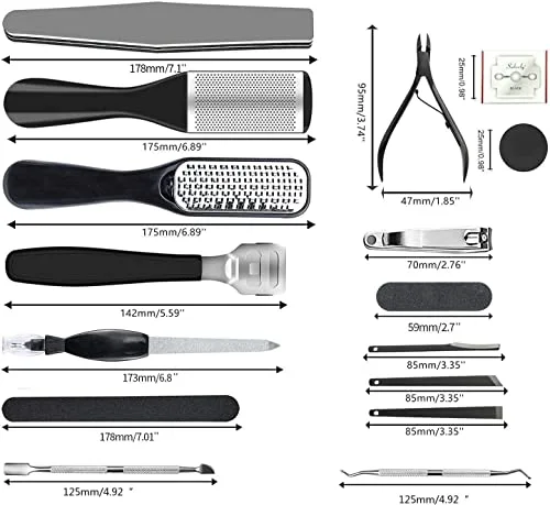 36 in 1 Pedicure Kit, Stainless Steel Foot Care Kit with Foot File