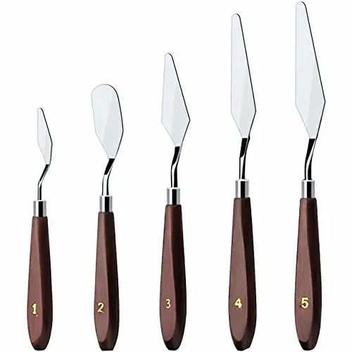Cake Cream Spatula 5 Pieces/Set Stainless Steel Frosting Baking Pastry Tool Mixing Set Cake Icing Oil Painting Decorating Cream Toner Tool