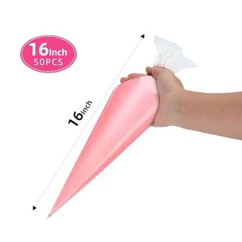 16 Inch Piping Bags Disposable, 50 Pcs Large Pastry Bags
