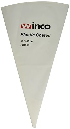 Winco Pastry Bag Cotton with Plastic Coating, 21-Inch,White,Medium