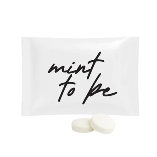 SIMPLY Peppermint "Mint to Be" Individually Wrapped Breath Mints in Bulk, 50 Packets (2 per Packet) | Wedding, Bridal Shower, Bachelorette, Party Favors