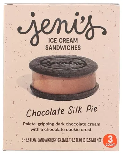 Jenis Splendid Ice Creams Chocolate Silk Pie Frozen Dessert Sandwiches, 10.5 FZ