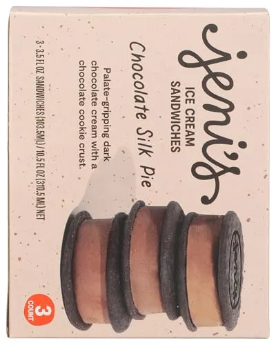 Jenis Splendid Ice Creams Chocolate Silk Pie Frozen Dessert Sandwiches, 10.5 FZ