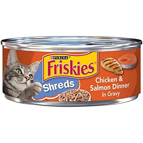 Friskies Shredded Chicken and Salmon in Gravy, 5.5 oz