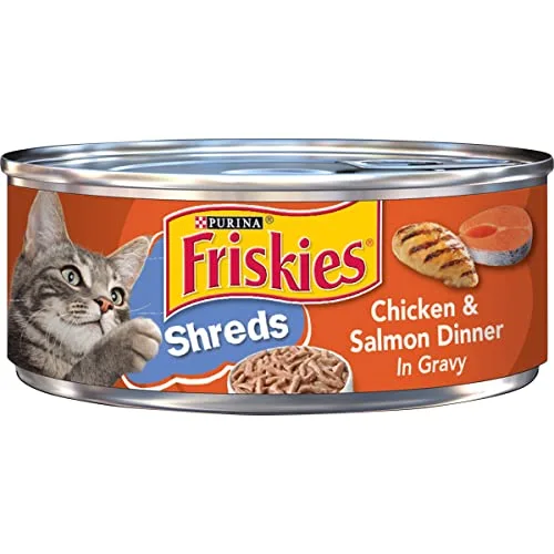 Friskies Shredded Chicken and Salmon in Gravy, 5.5 oz