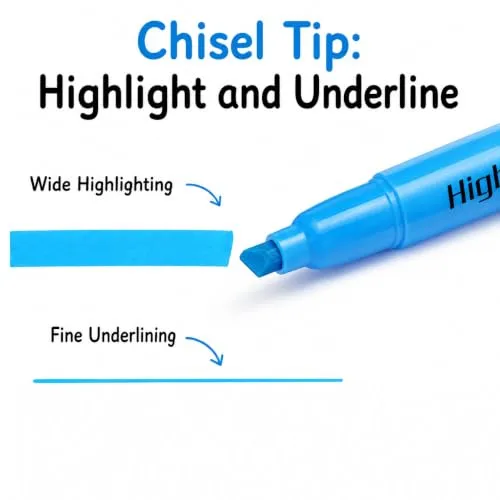 Highlighters Assorted Colors, 24 Pack Chisel Tip Highlighter Bulk