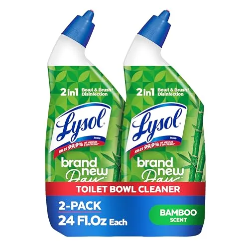 Lysol Toilet Bowl Cleaner Clinging Gel, Bamboo Scent, 24 oz, 2 Pack