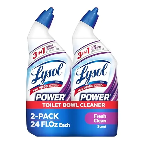 Lysol Toilet Bowl Cleaner Clinging Gel, Power + Odor, 24 oz, 2 Pack