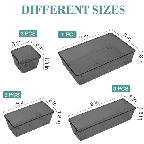 10 PCS Drawer Organizer Set, 5 Size Bathroom and kitchen organizer Trays
