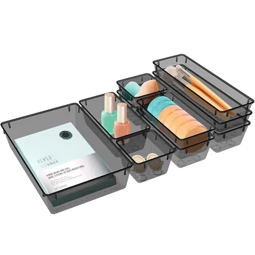 10 PCS Drawer Organizer Set, 5 Size Bathroom and kitchen organizer Trays