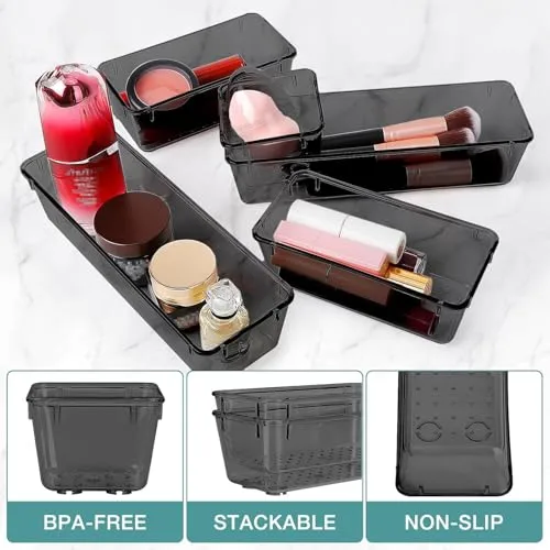 10 PCS Drawer Organizer Set, 5 Size Bathroom and kitchen organizer Trays