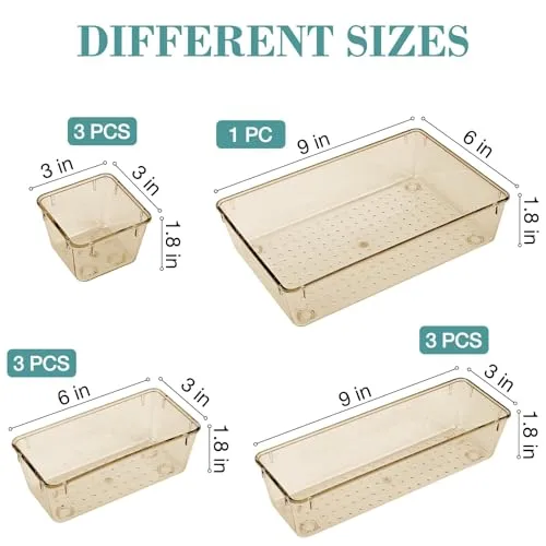 10 PCS Drawer Organizer Set, 5 Size Bathroom and kitchen organizer Trays