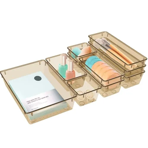 10 PCS Drawer Organizer Set, 5 Size Bathroom and kitchen organizer Trays