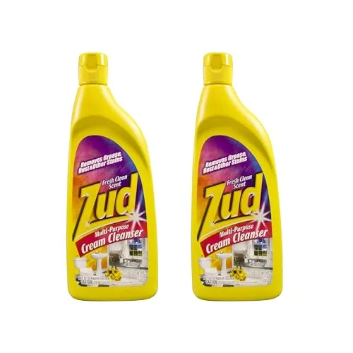 Zud Cream Cleanser, Bleach-Free Bathroom and Countertop Cleaner, 2-Pack