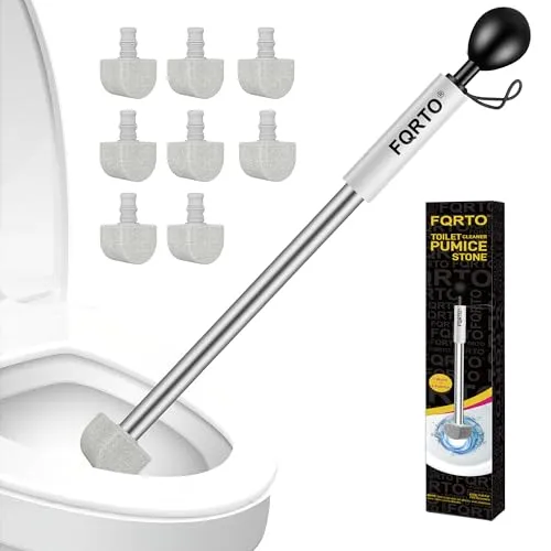 17" Pumice Stone Toilet Bowl Cleaner, 8 Heads – Non-Scratch