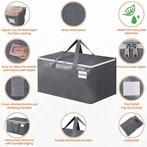 BlissTotes Large Moving Bags, Storage Bags, 76L-6 Pack