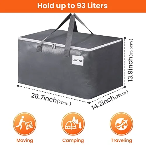 BlissTotes Large Moving Bags, Storage Bags, 93L-4 Pack