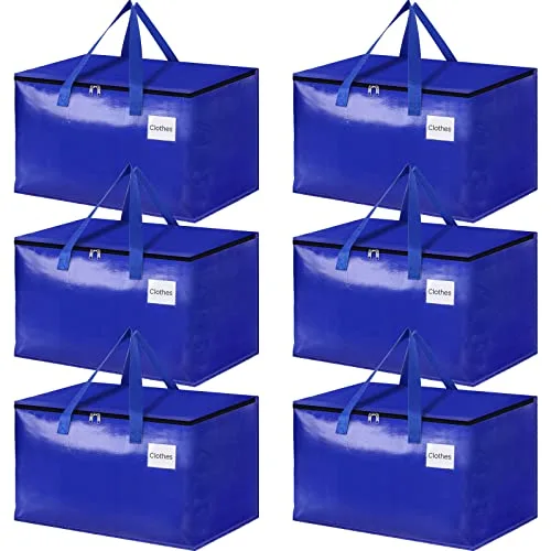 HomeHacks Moving Bags, 125L-6 Pack Heavy Duty Moving Totes