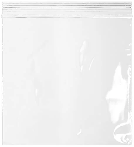 12" x 15" Large Zip Bags, 2 Mil Thick Clear Plastic Reclosable Zipper Lock Bags with Write-on White Block, with Resealable Zip Top Lock for Food Storage & Office Supplies, 100 Count