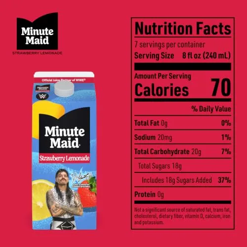 Minute Maid Lemonade, Strawberry, 59 oz