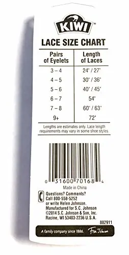 KIWI Lace Flat Sport Black 63", 1 PAIR (Pack - 1)