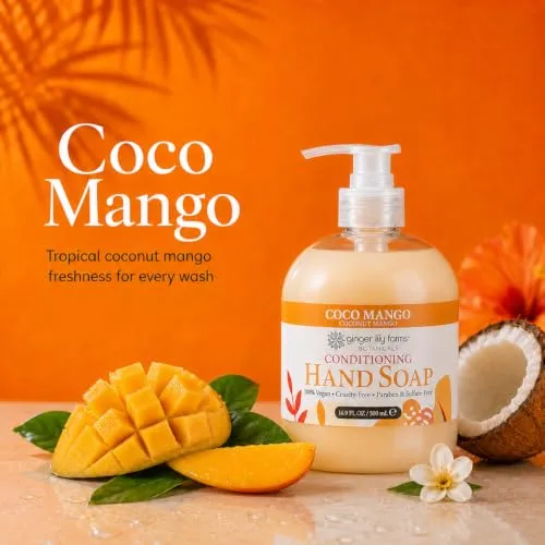 Ginger Lily Farms Botanicals Hand Soap, 16.9oz, Coco Mango